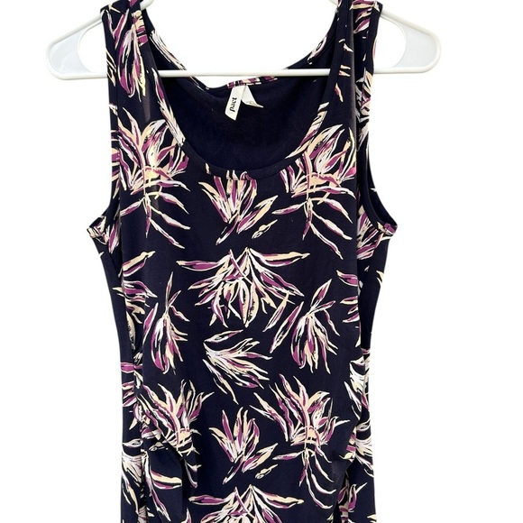Pact Maternity Freesia Palms Ruched Tank Midi Dress Size Medium - Organic Cotton - Picture 6 of 9